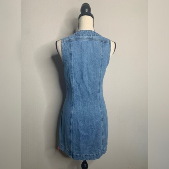 NWT Frame Denim Sleeveless Trucker Pocket Mini Dress - Picture 10 of 14